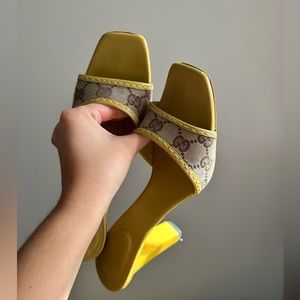 Gucci logo heels mules
